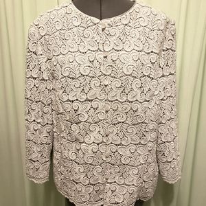 Talbots Sparkling Silver Lace Evening Jacket